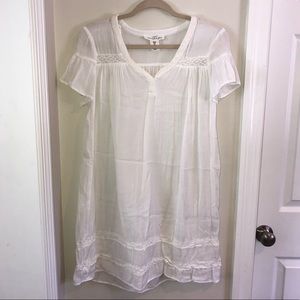 White shift dress